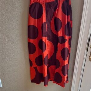 FARM Rio Red and Black A-Line Skirt